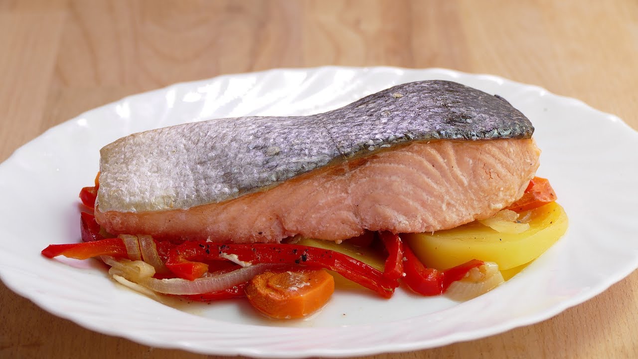 como cocinar salmon al horno con verduras