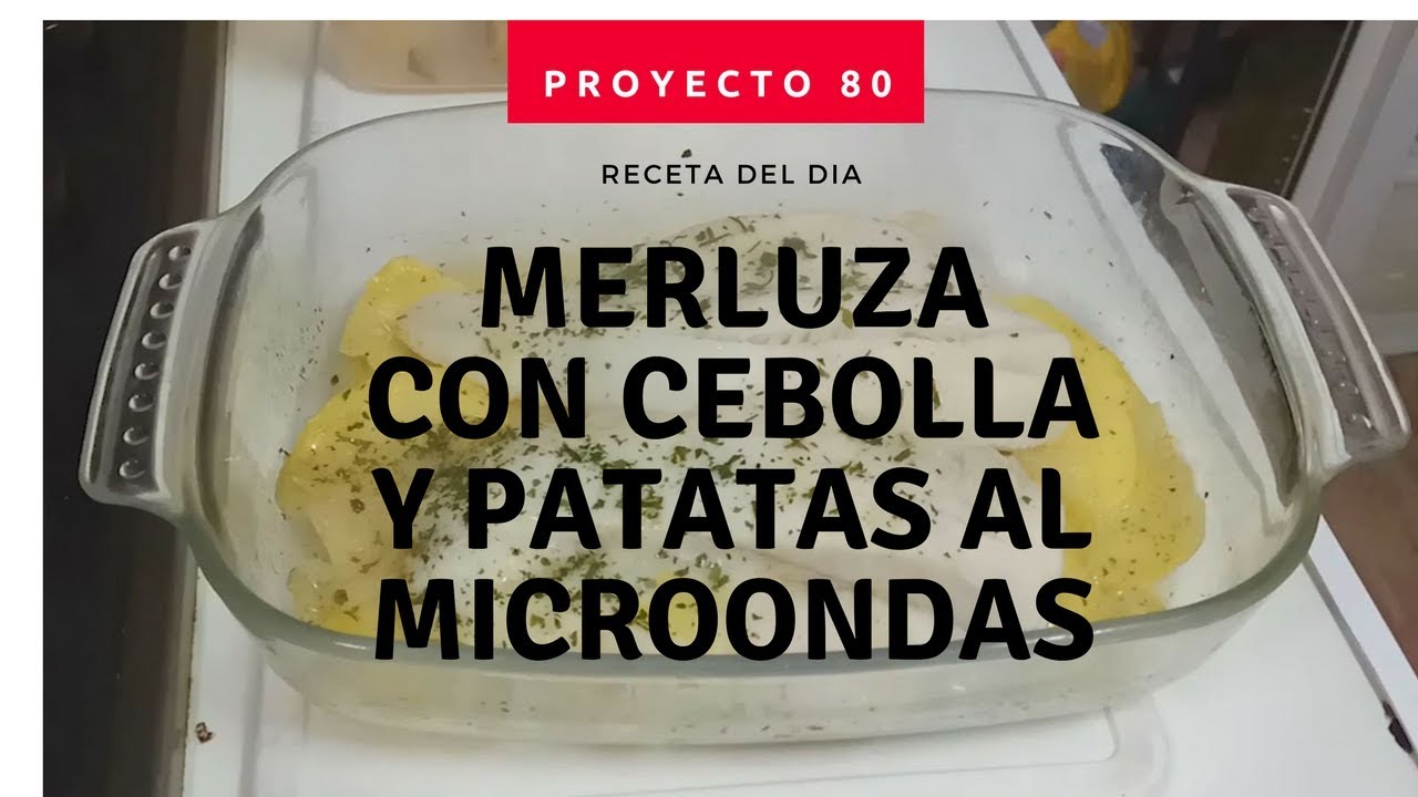 merluza al microondas con cebolla y vino blanco