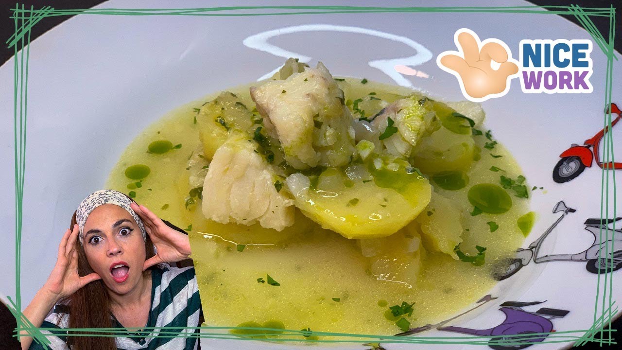 patatas en salsa verde con guisantes