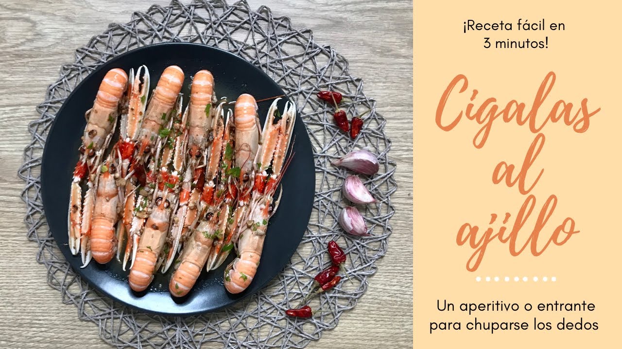 cigalas a la plancha al ajillo