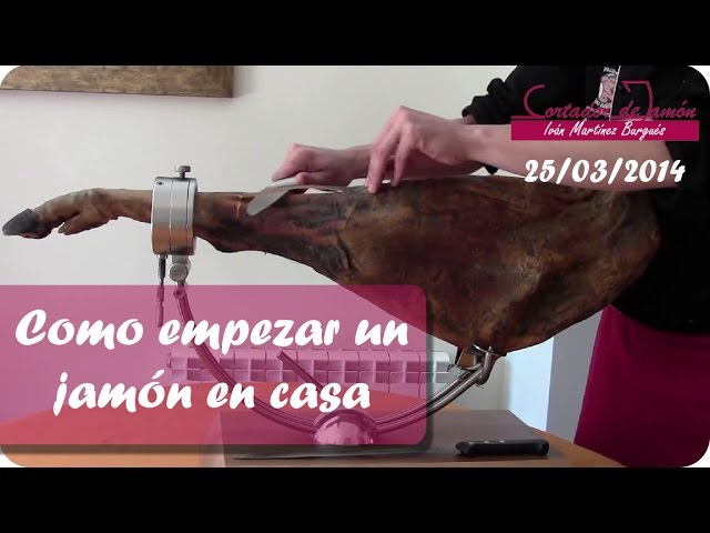 como cortar un jamón para consumo lento