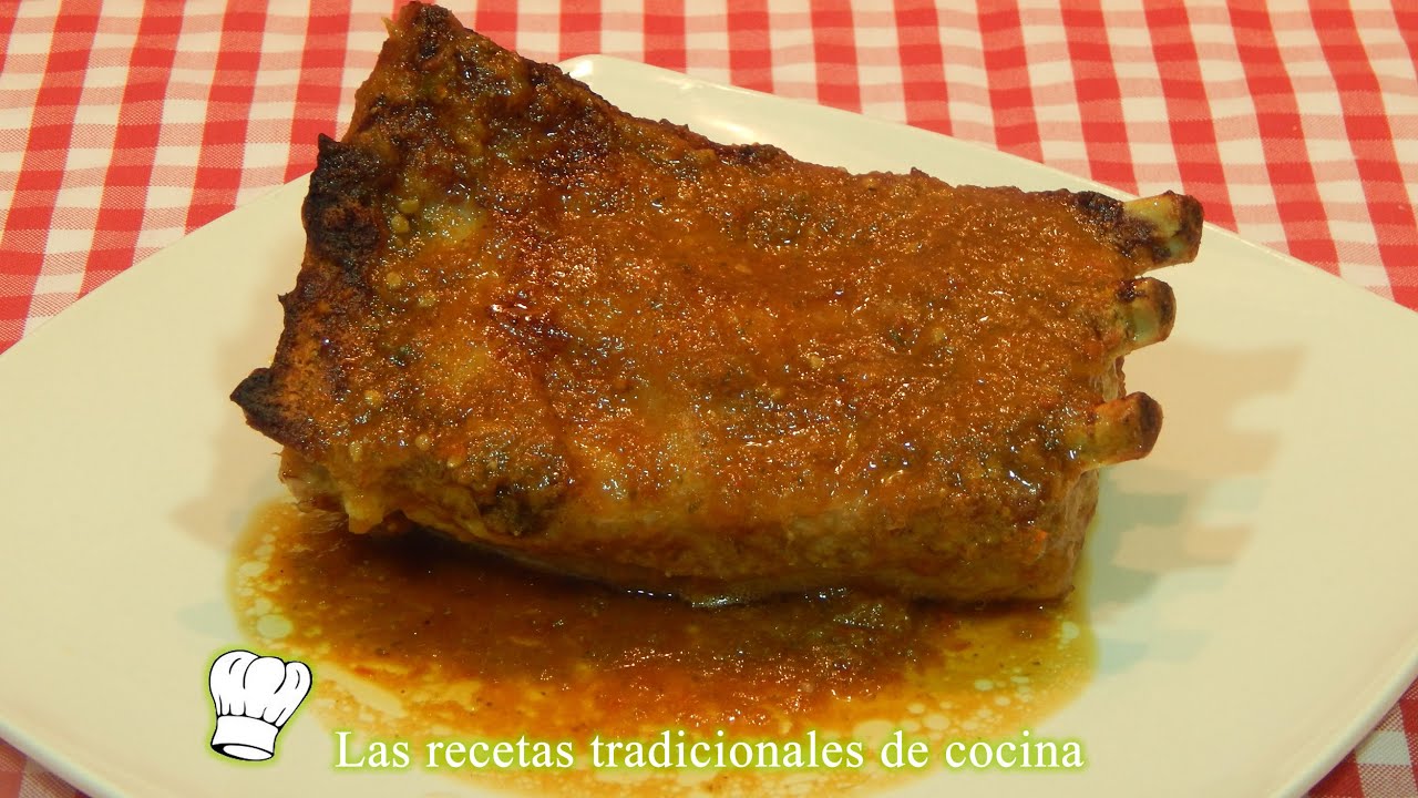 costillas al horno con miel y soja