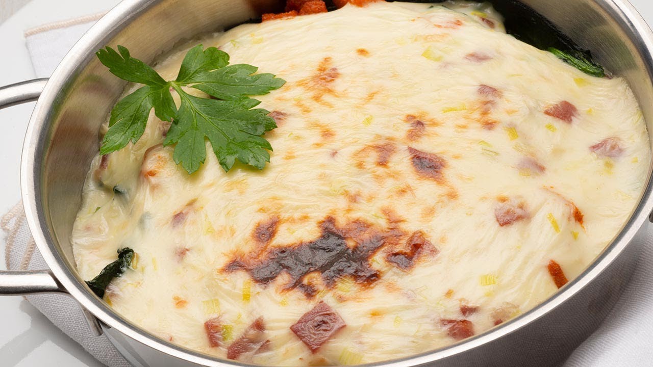 espinacas con bechamel y jamón arguiñano