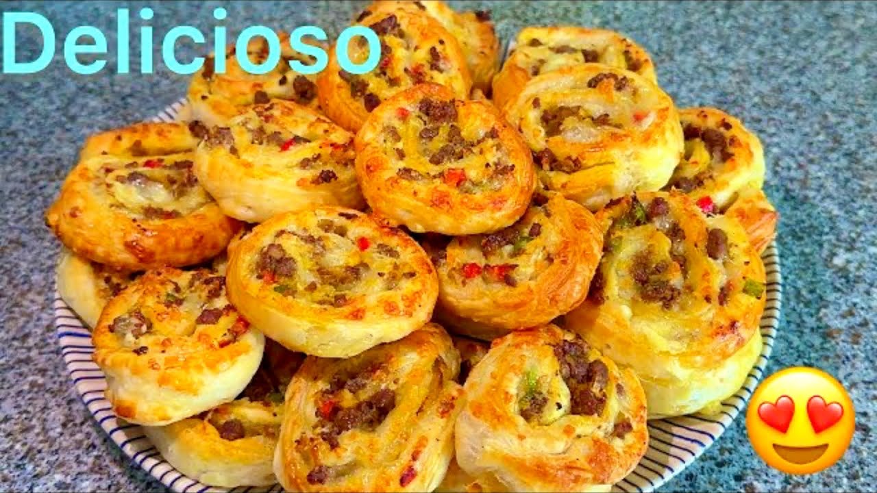 hojaldre de carne picada y queso