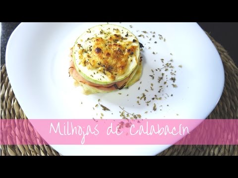 milhojas de calabacín con jamón york y queso