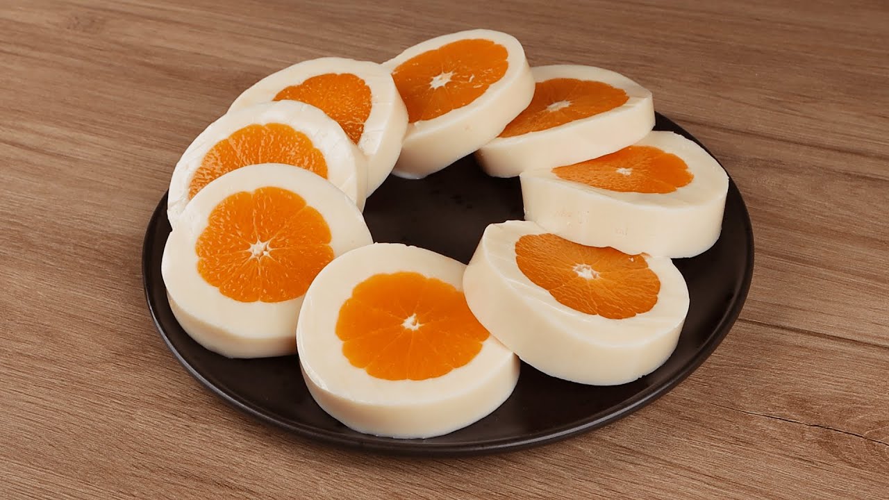 mousse de mandarina con leche condensada