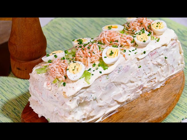 pastel de atún y palitos de cangrejo