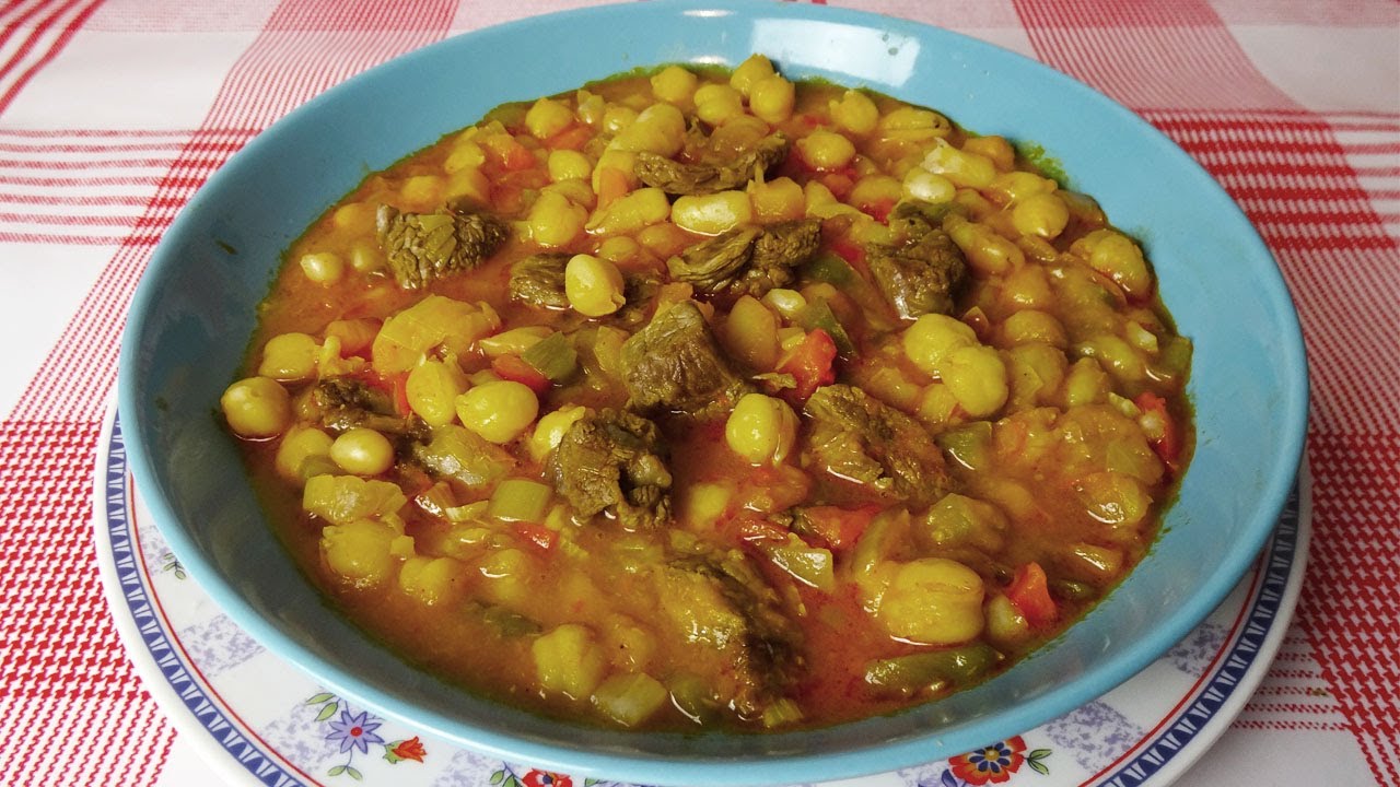 potaje de garbanzos y habichuelas blancas en la olla express