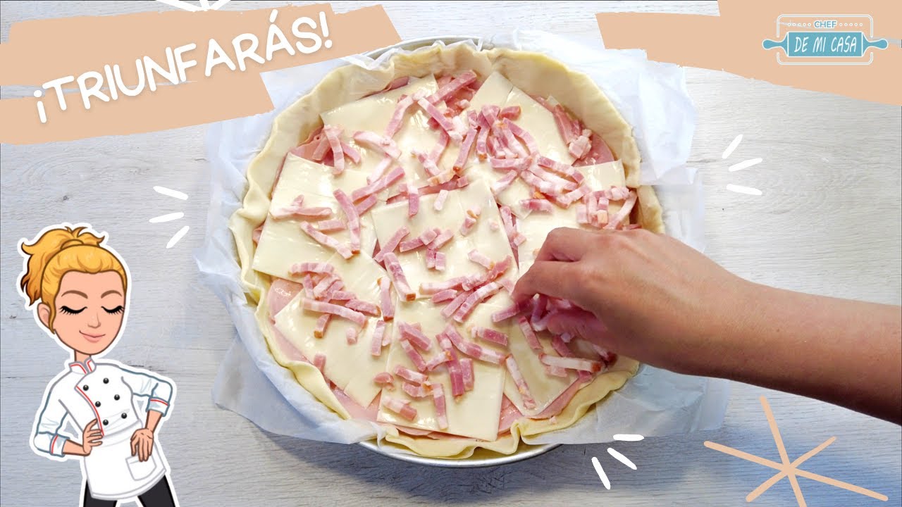 quiche de jamón y queso con hojaldre