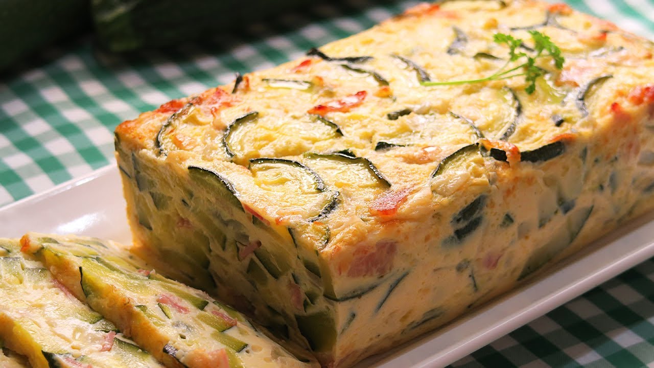 receta pastel de calabacin con jamon y queso