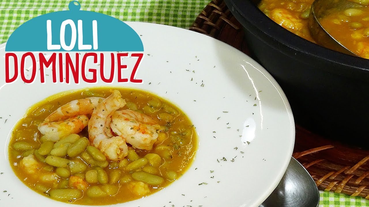 verdinas con gambas en olla rapida