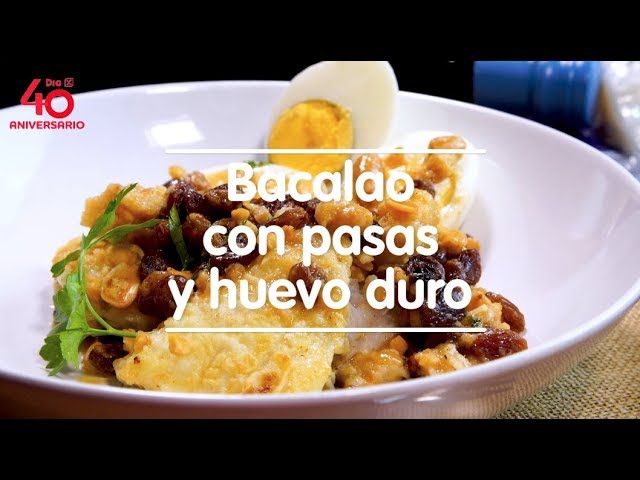 bacalao con pasas y huevo duro