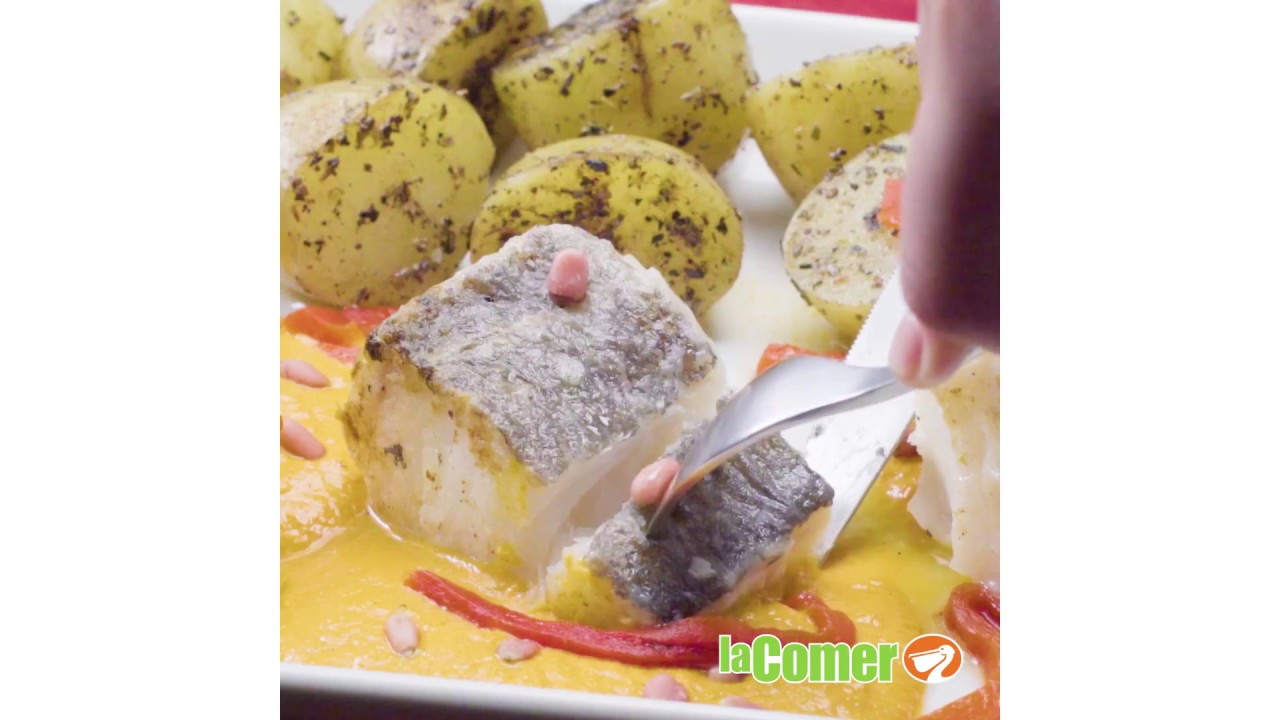 bacalao fresco con salsa de pimientos