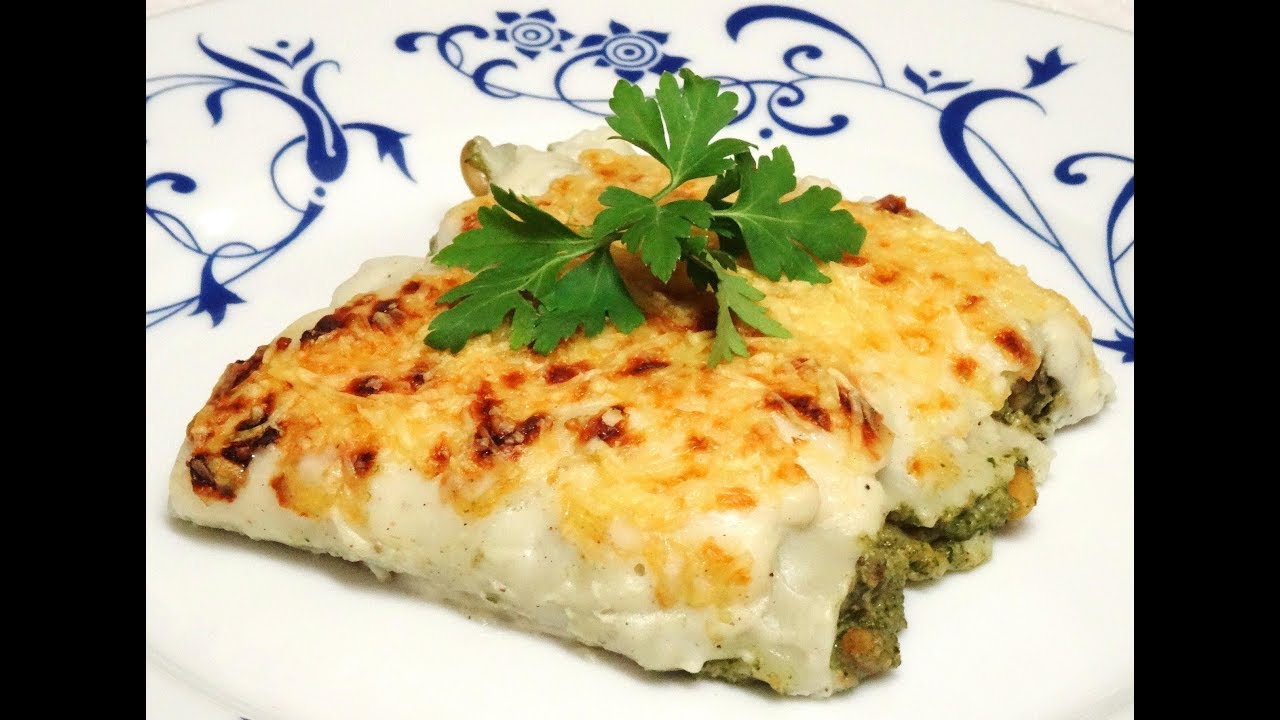 canelones de espinacas pasas y piñones