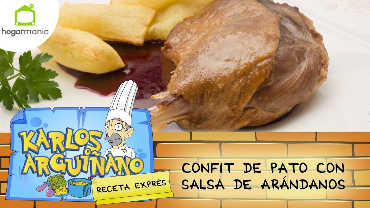 confit de pato con salsa de arandanos