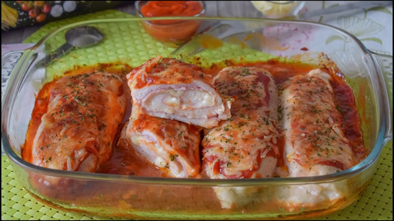 filetes de pollo rellenos al horno