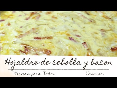 hojaldre de bacon queso y cebolla