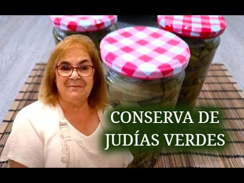 judias verdes en bote de cristal