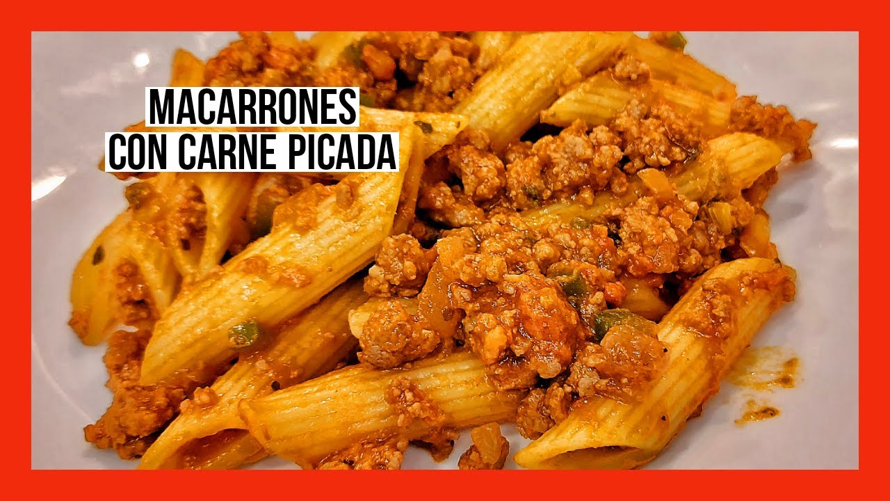macarrones con chorizo y carne picada
