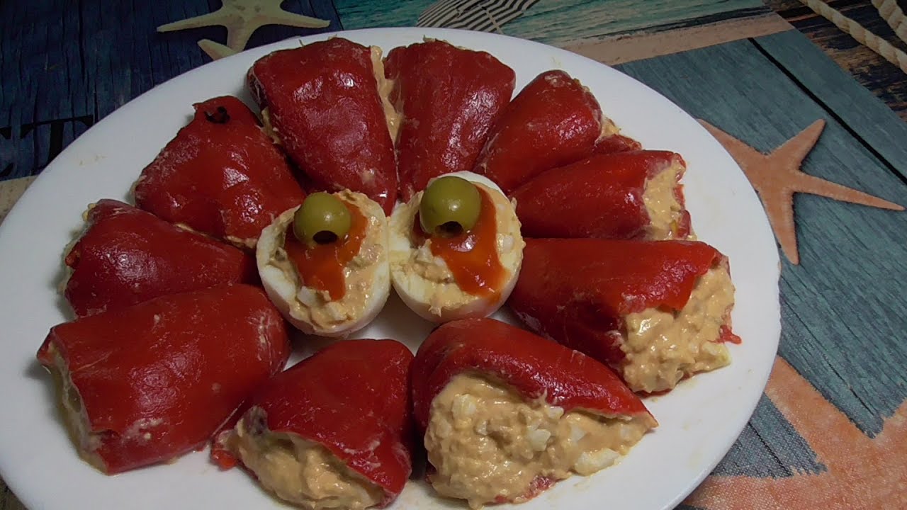 pimientos del piquillo rellenos de atún y mayonesa