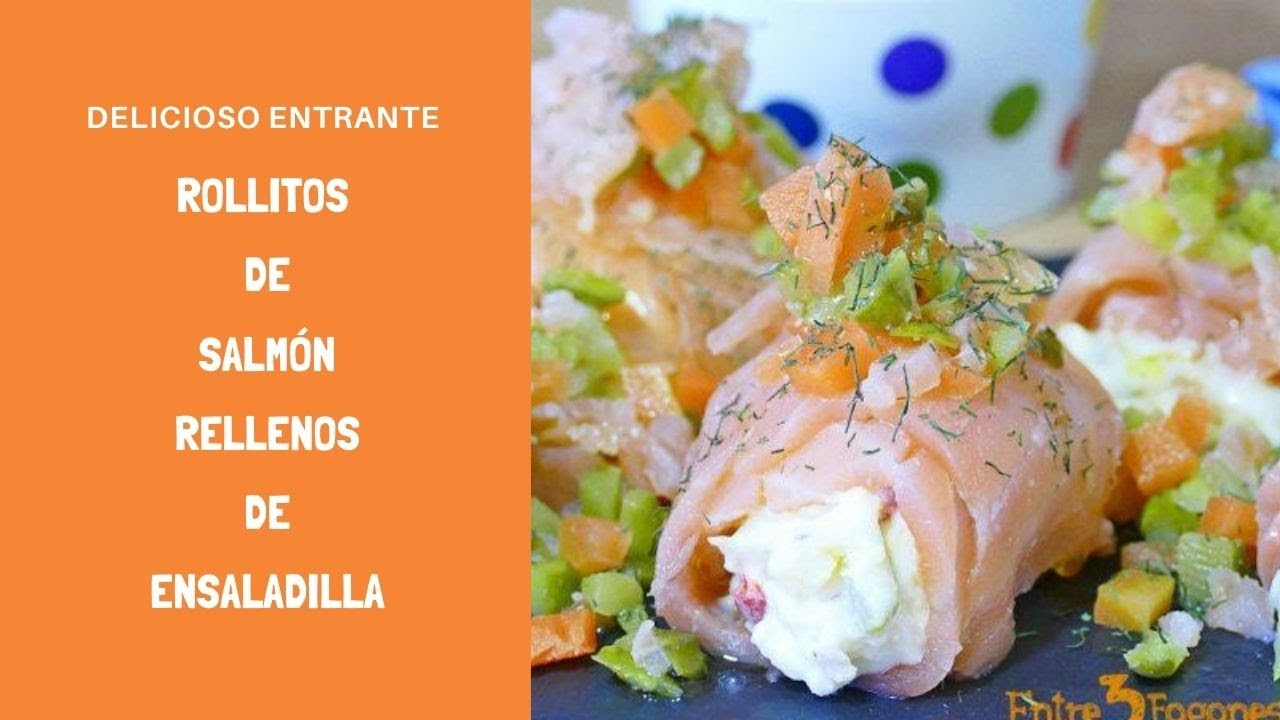 rollitos de salmón rellenos de ensaladilla
