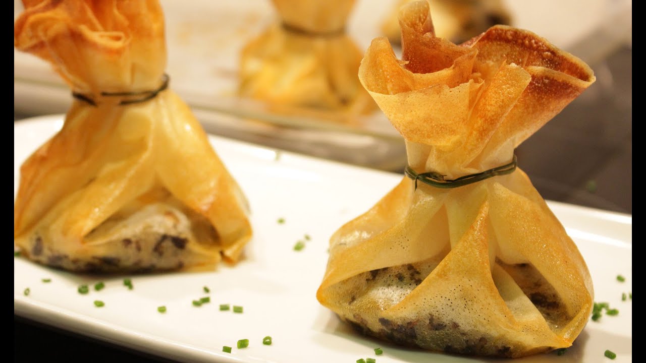 saquitos de morcilla con masa filo