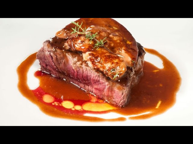 solomillo con salsa de oporto y foie