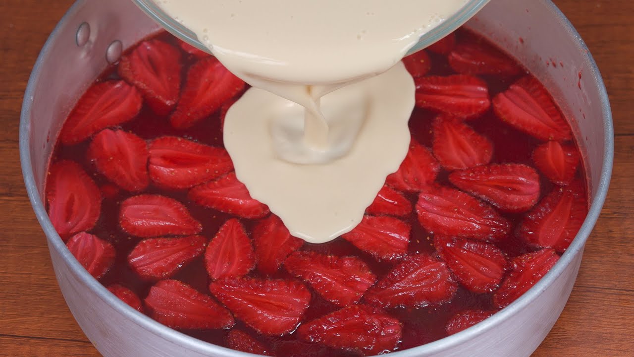 tarta de fresas y leche condensada sin horno