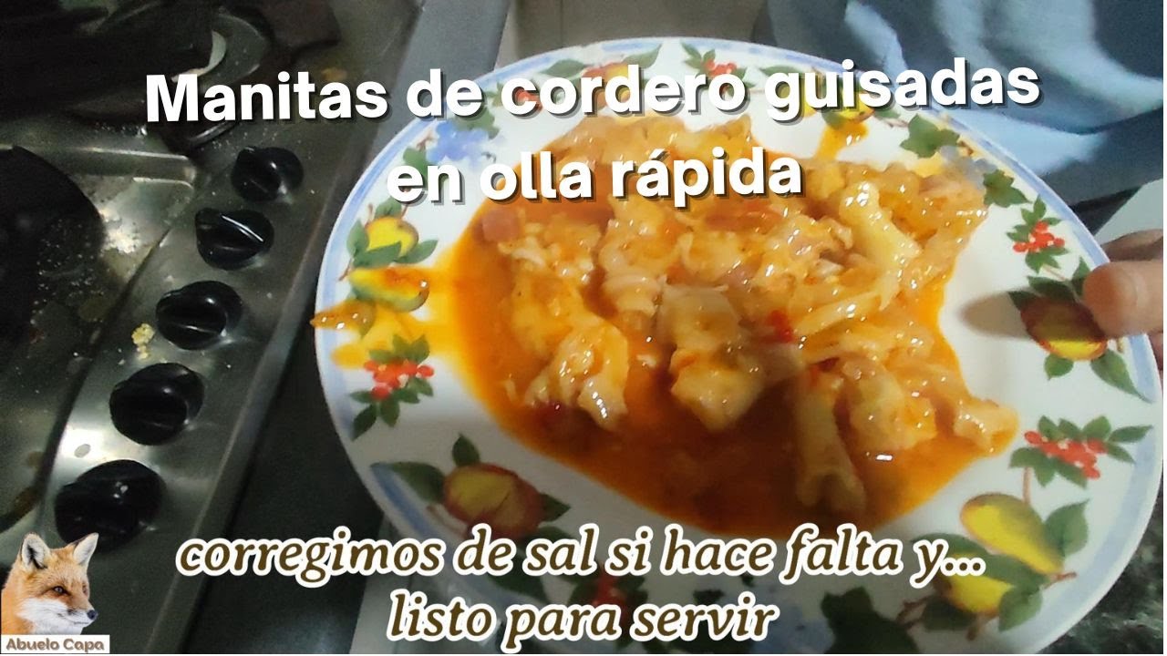 tiempo de coccion de manitas de cordero en olla express