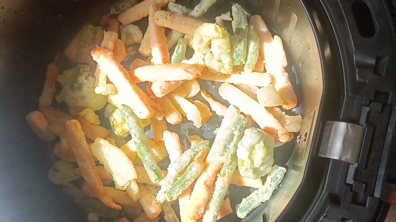 verduras en tempura congeladas en freidora de aire