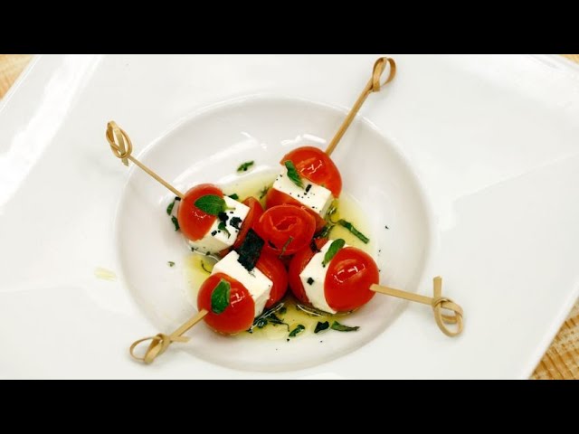 brochetas de tomate cherry y anchoas