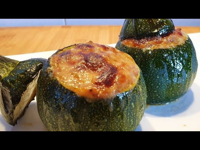 calabacin relleno al horno con queso