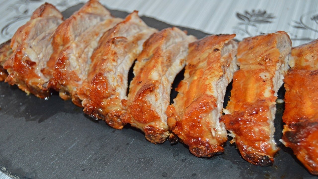 costillas a la barbacoa y miel