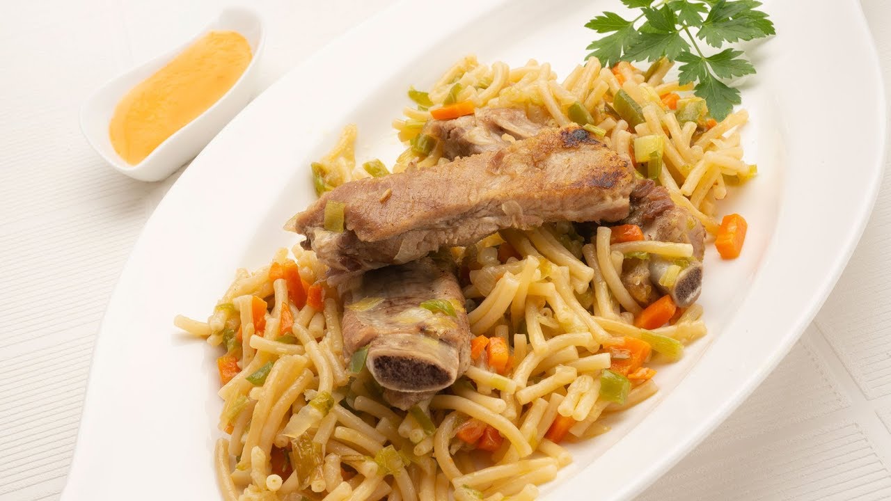 fideos con costilla de cerdo arguiñano