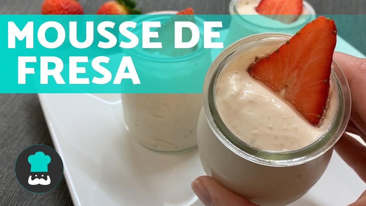 mousse de fresa con leche condensada