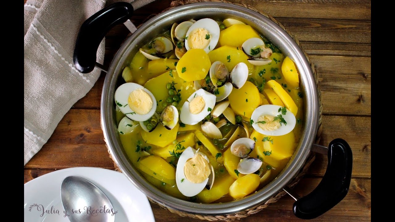 patatas con almejas en salsa verde