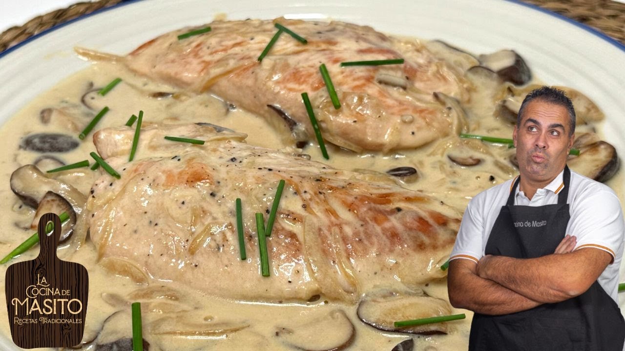 pechugas de pavo en salsa de champiñones