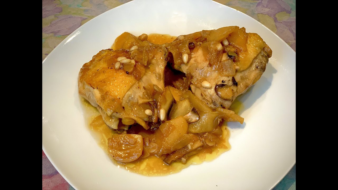 pollo a la sidra con manzana