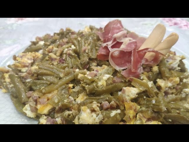 revuelto de judías verdes con jamón