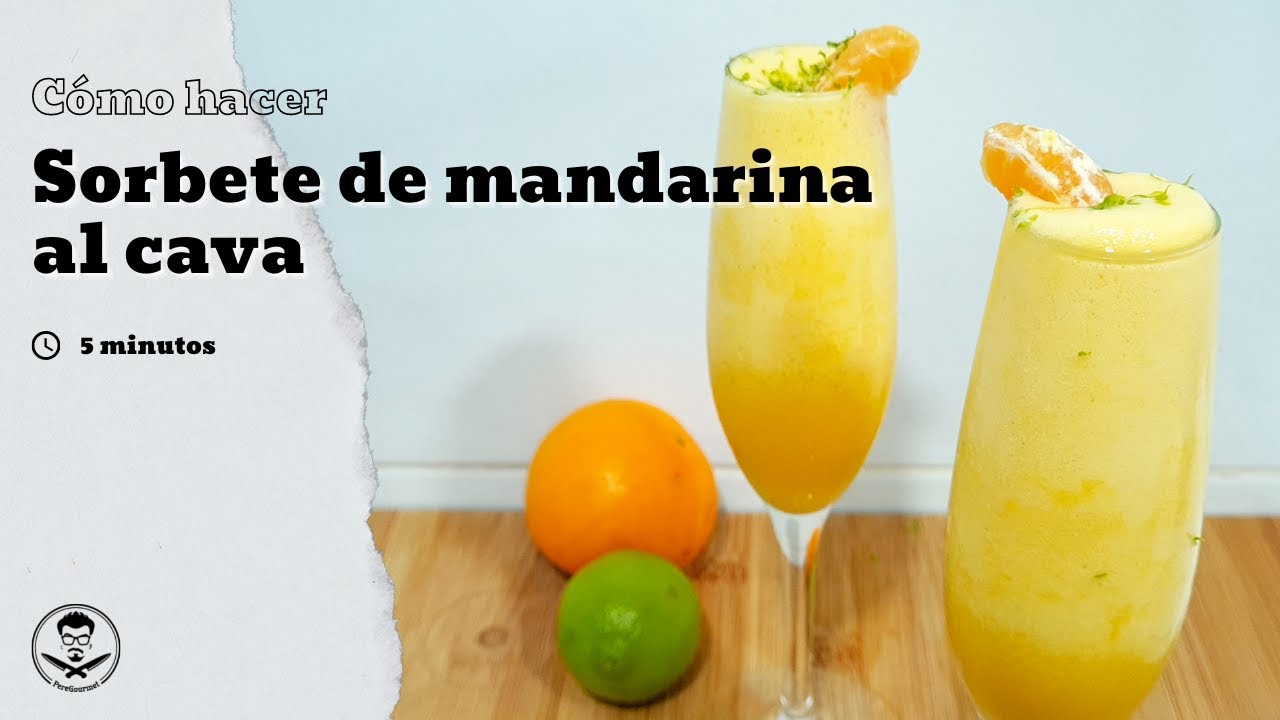 sorbete de helado de mango y cava