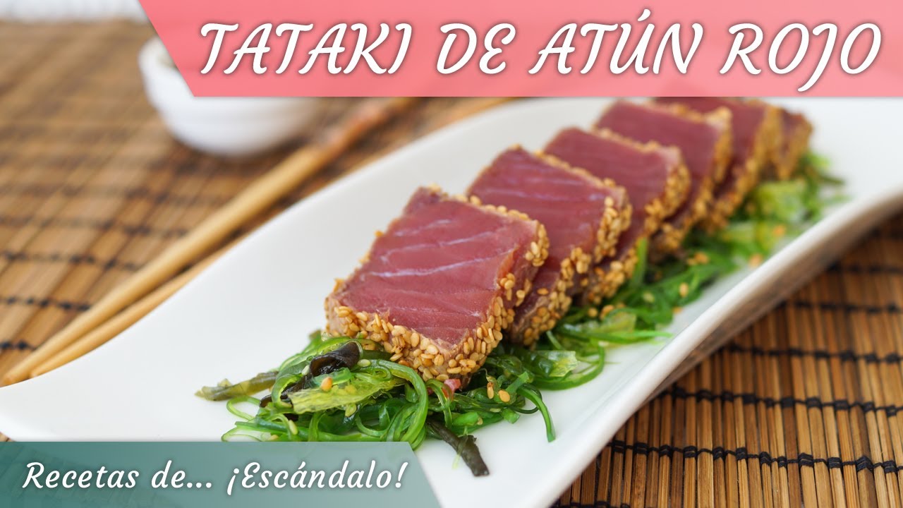 tataki de atun con salsa teriyaki