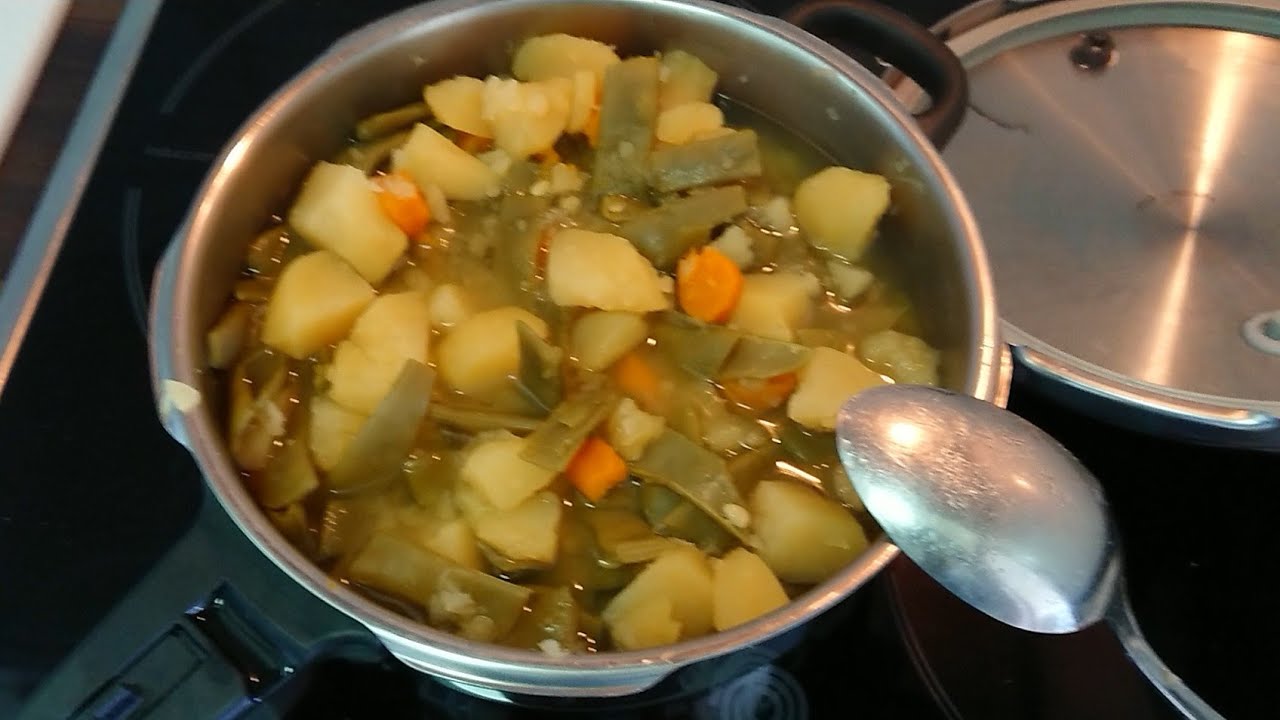 vainas con patatas olla express tiempo