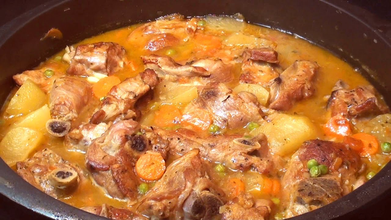 cordero guisado con patatas en olla express