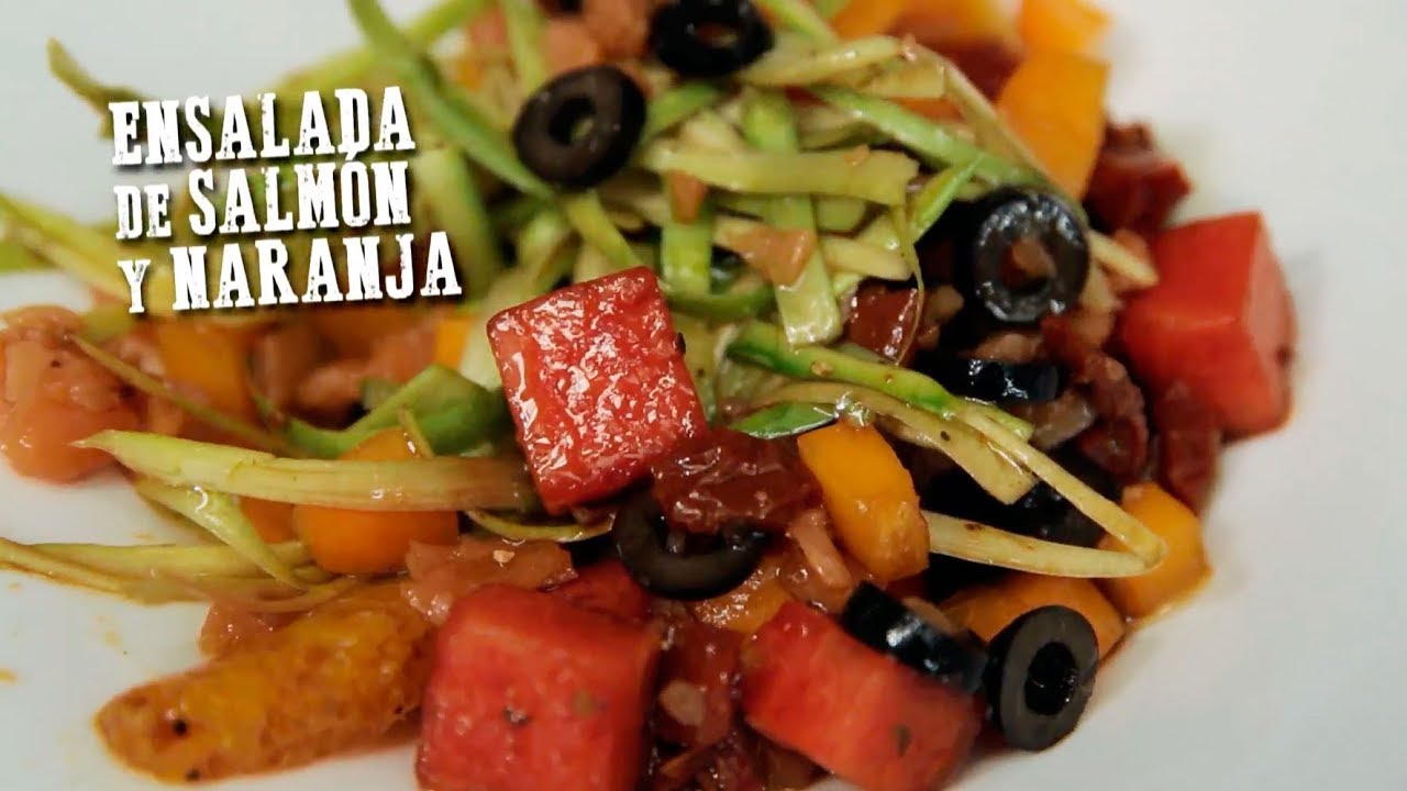 ensalada con salmon ahumado y naranja
