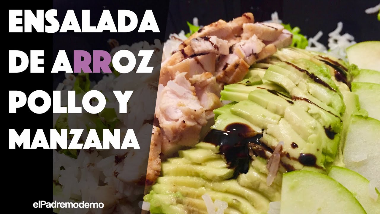 ensalada de arroz con pollo y manzana