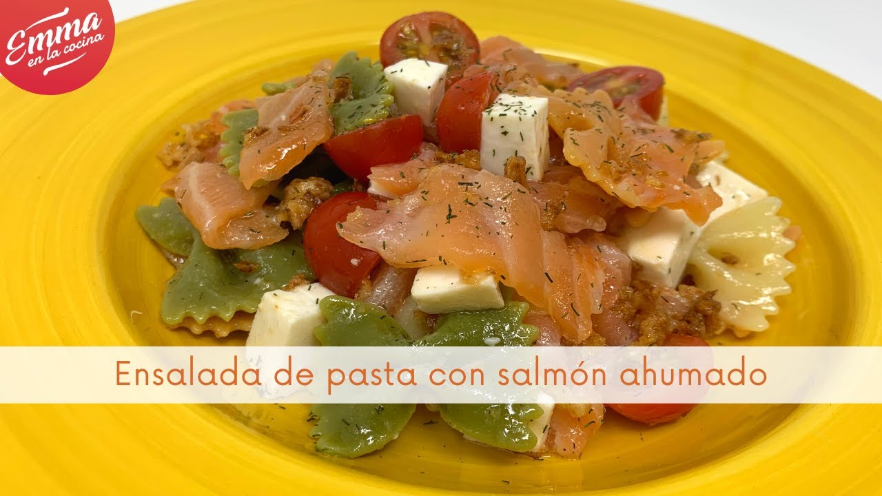 ensalada de pasta con salmon ahumado