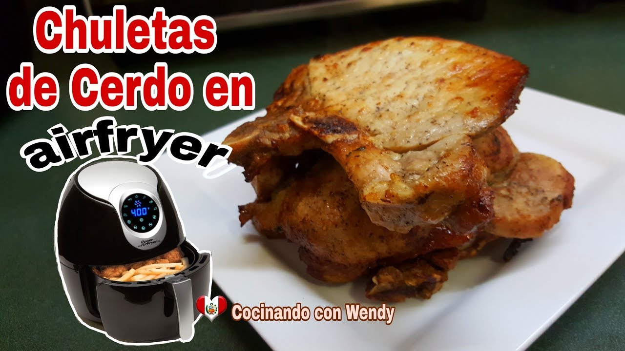 filetes de cerdo en freidora sin aceite
