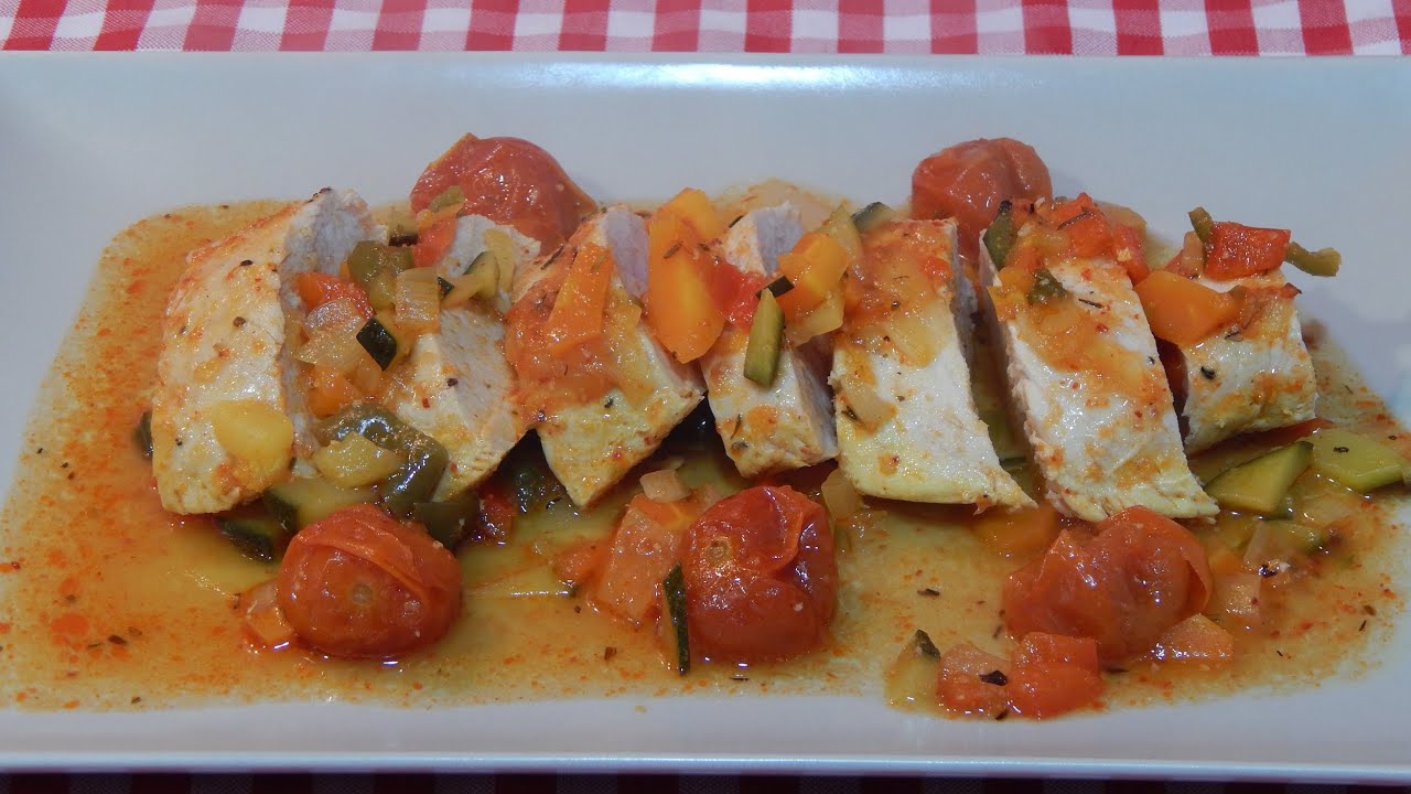 filetes de pavo al horno con verduras