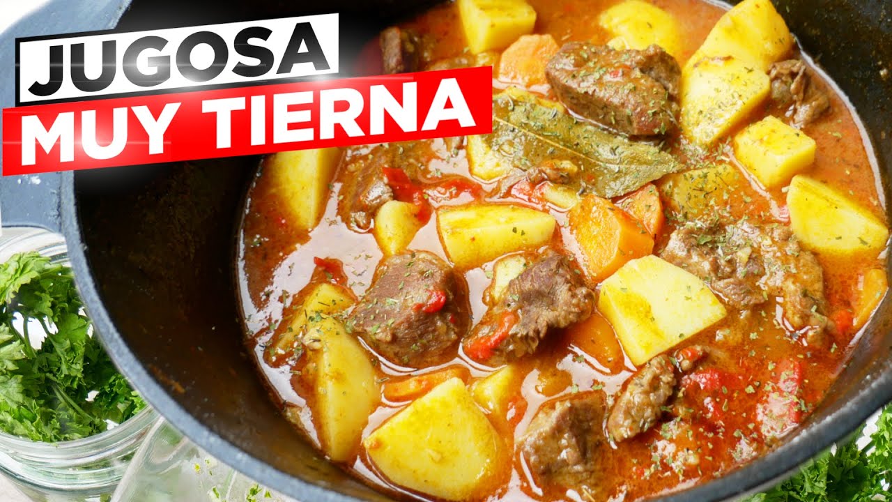 guiso de carne con patatas y guisantes