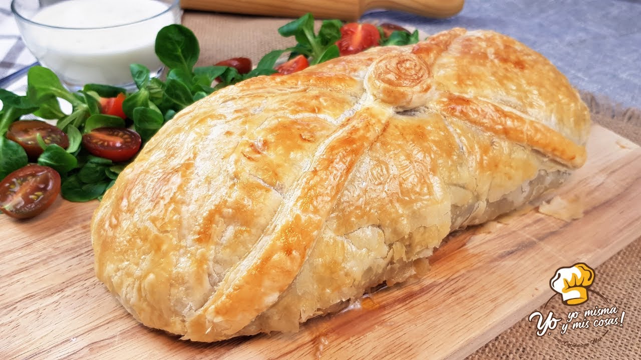 hojaldre relleno de carne picada bacon y queso